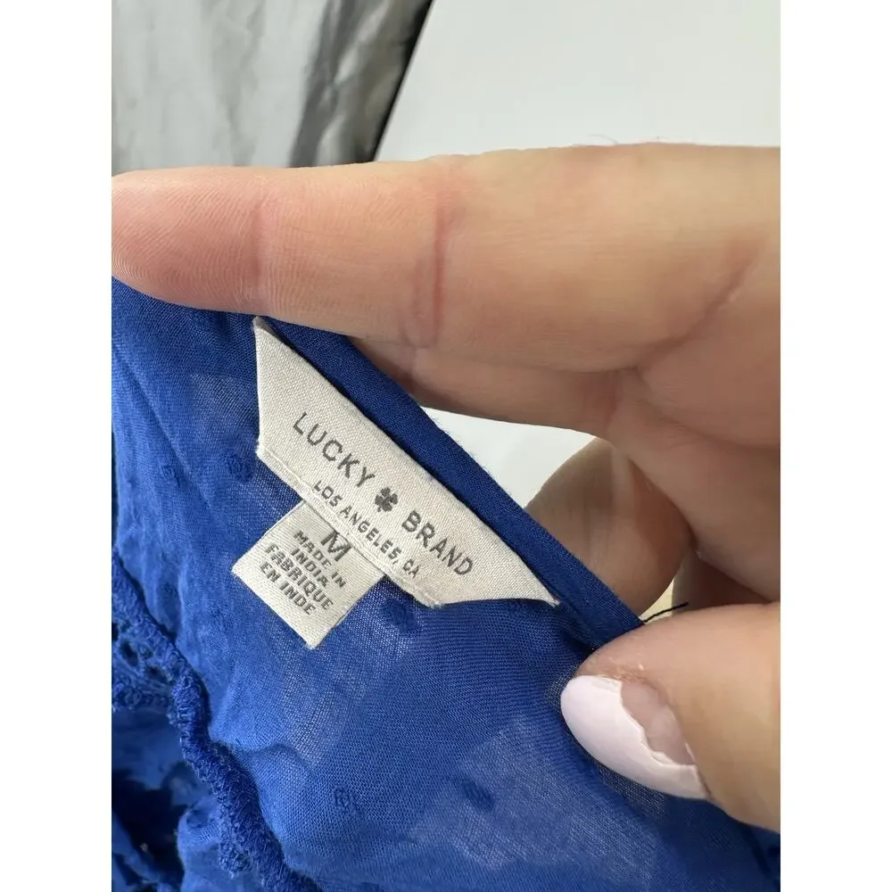 Lucky Brand Medium Women Pullover Lined Sleeveless Hazel Dress Mini Blue J101